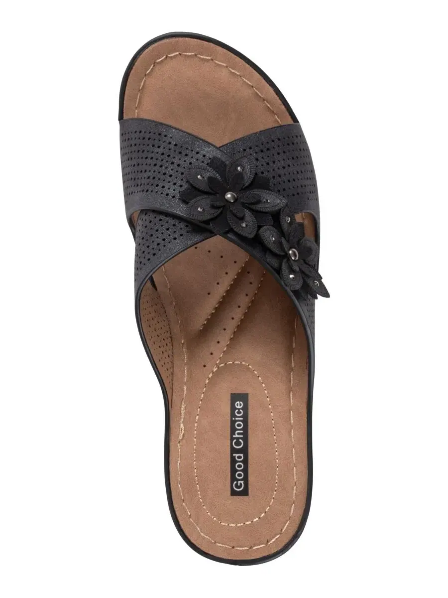 Босоножки-вьетнамки на танкетке Nylie, бренд GC Shoes — изображение 4 из 5, черный