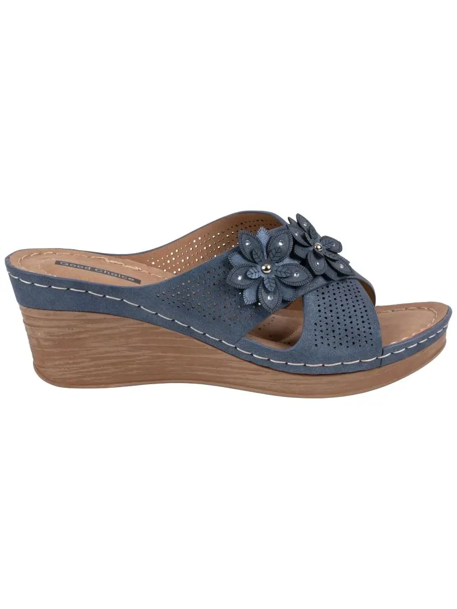Женские босоножки-сандалии Nylie Slip-On Wedge GC Shoes — изображение 2 из 5, темно-синий