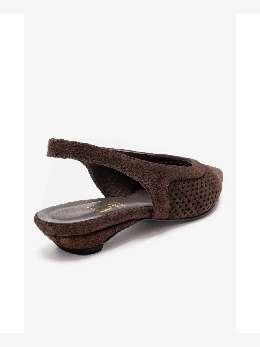 Женские кожаные туфли-лодочки Lieve с открытой пяткой Forever & Always Shoes — изображение 3 из 6, коричневый