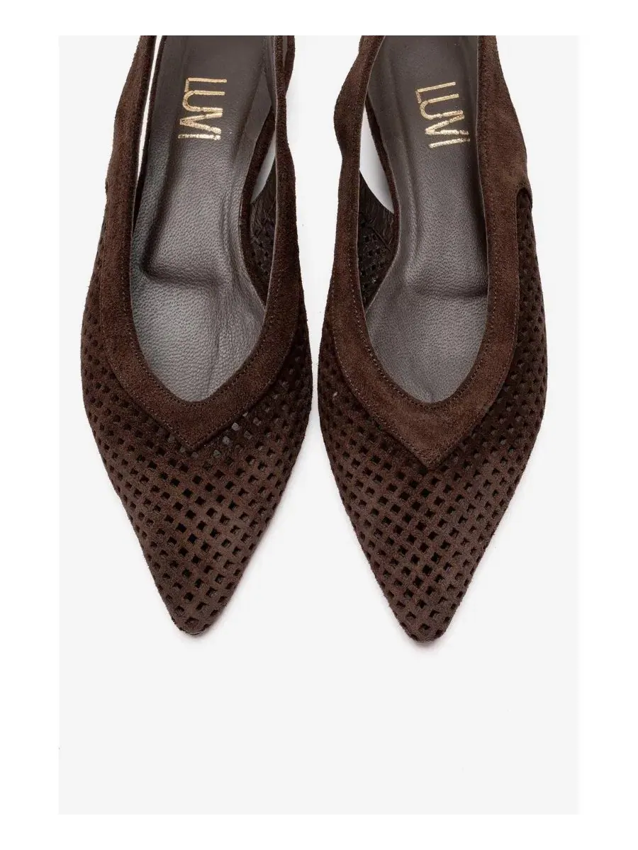 Женские кожаные туфли-лодочки Lieve с открытой пяткой Forever & Always Shoes — изображение 5 из 6, коричневый