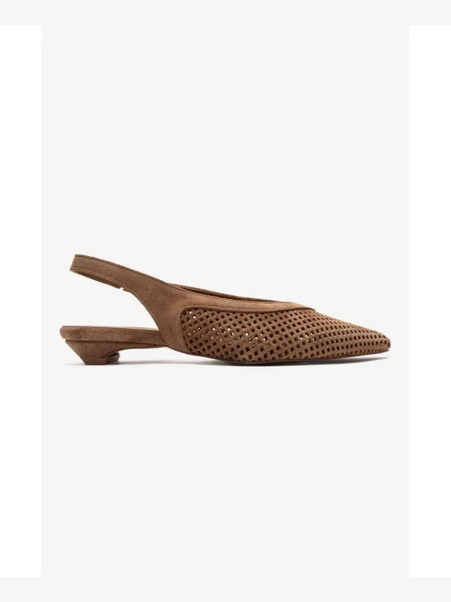 Женские кожаные туфли-лодочки Lieve с открытой пяткой Forever & Always Shoes — изображение 2 из 6, коньячный