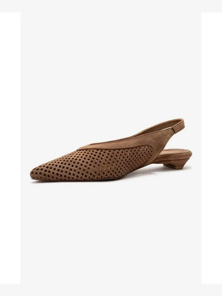 Женские кожаные туфли-лодочки Lieve с открытой пяткой Forever & Always Shoes — изображение 6 из 6, коньячный