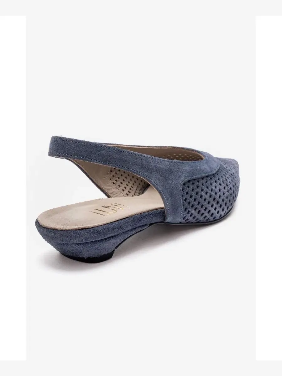 Женские кожаные туфли-лодочки Lieve с открытой пяткой Forever & Always Shoes — изображение 3 из 7, синий