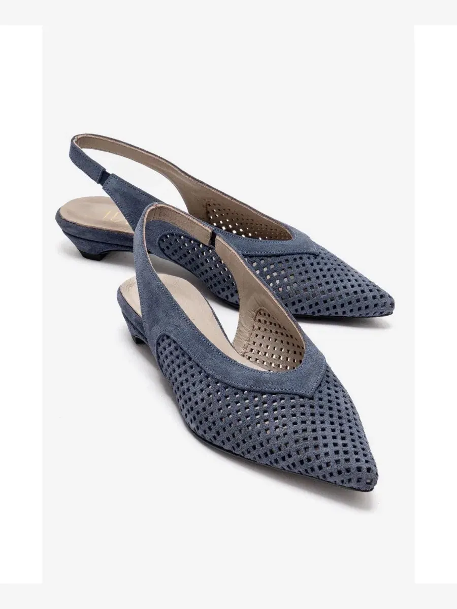 Женские кожаные туфли-лодочки Lieve с открытой пяткой Forever & Always Shoes — изображение 4 из 7, синий
