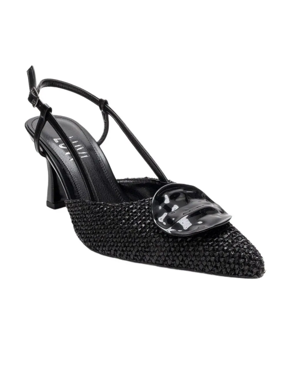 Женские туфли-лодочки Levia с плетеным носком и острым носком на ремешке Prologue Shoes — изображение 1 из 7, черный