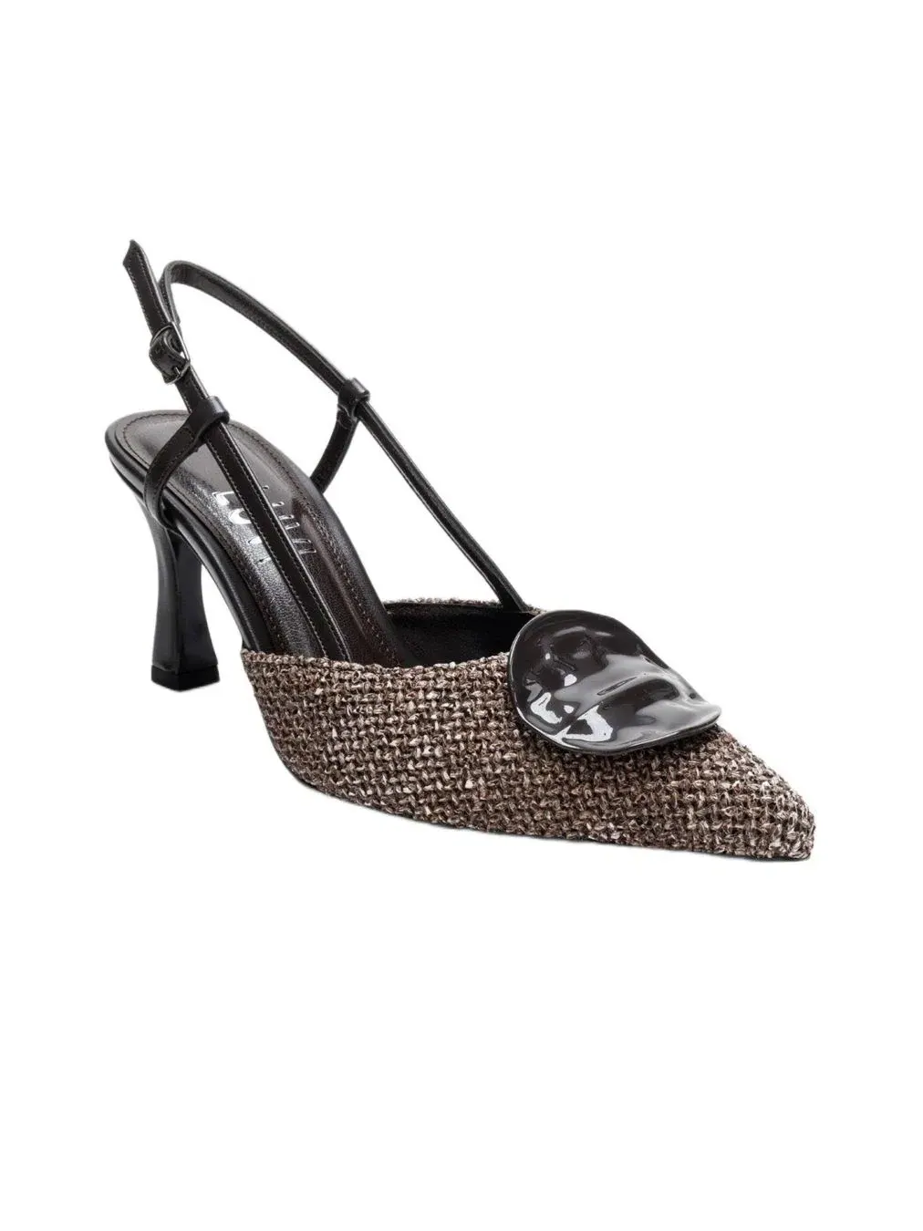 Женские туфли-лодочки Levia с плетеным носком и острым носком на ремешке Prologue Shoes — коричневый