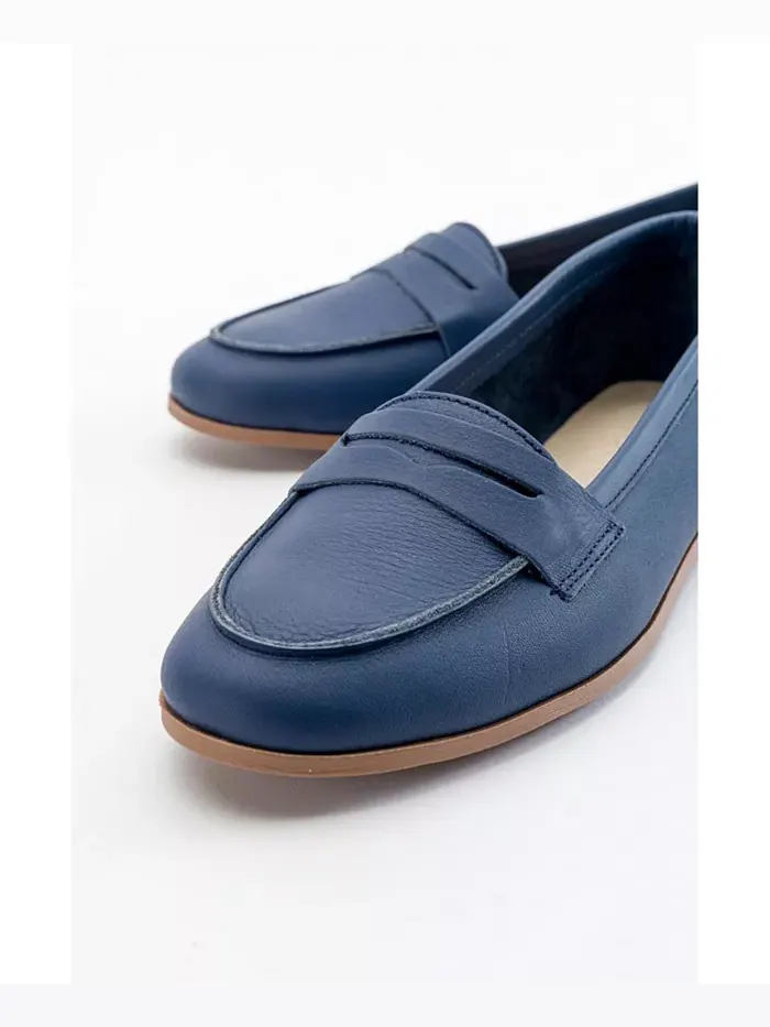 Кожаные лоферы Dorothy Forever & Always Shoes — изображение 3 из 4, синий