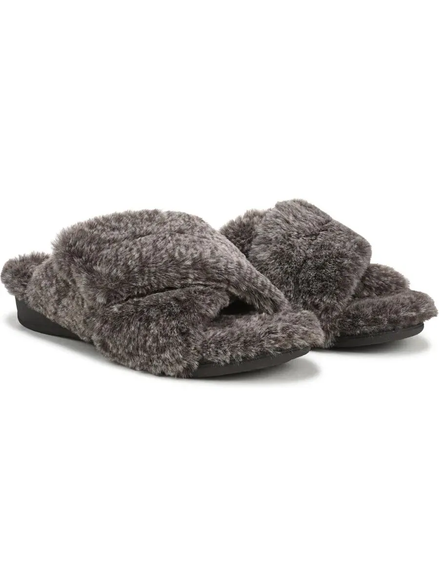 Женские тапочки с открытым носком Relax II Open Toe Vionic — изображение 2 из 3, темный коричневый
