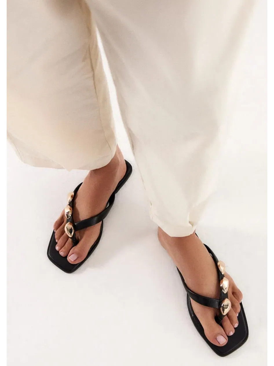 Сандалии-вьетнамки Guise Square Toe Thong Sandal Therapy Australia — изображение 4 из 5, черный