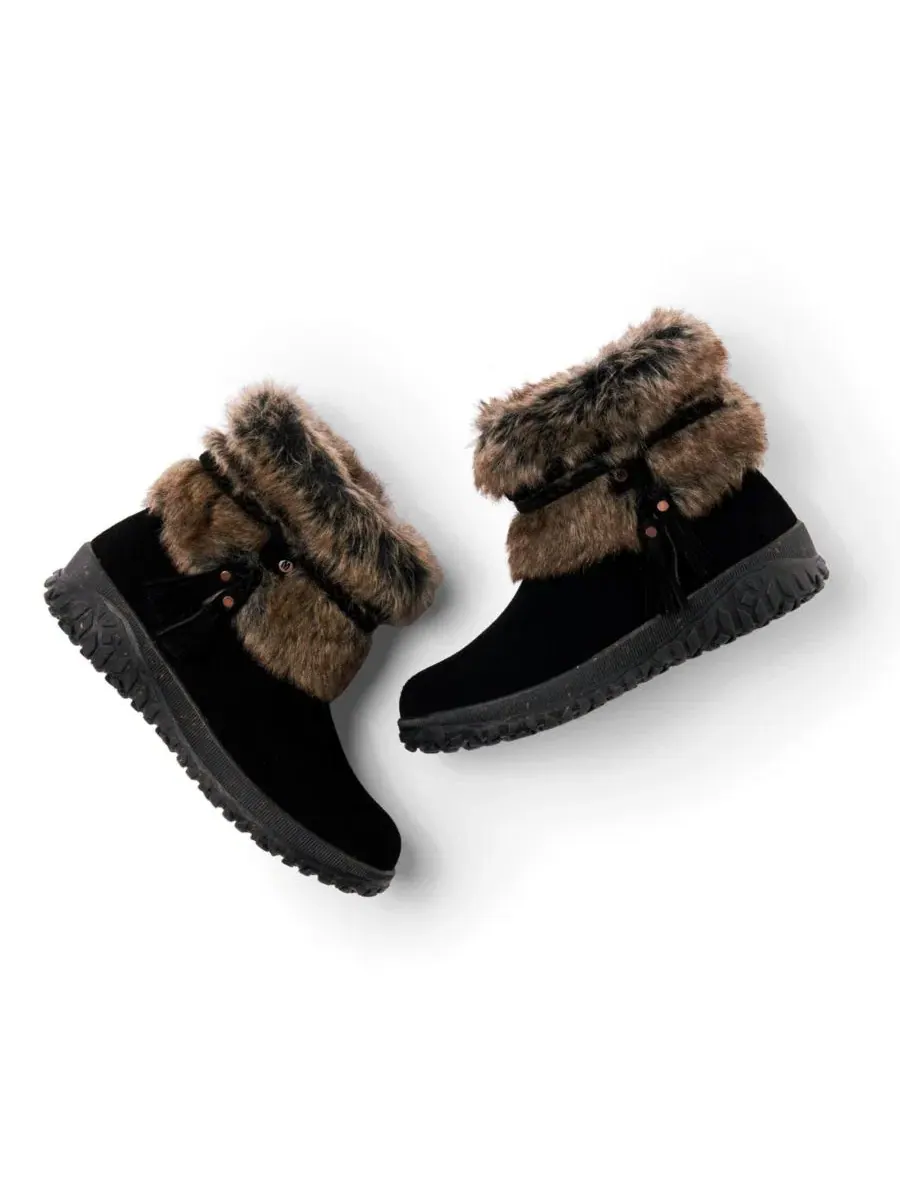 Женские зимние ботинки из замши с мехом, модель Everett 2 Minnetonka — изображение 2 из 7, черный
