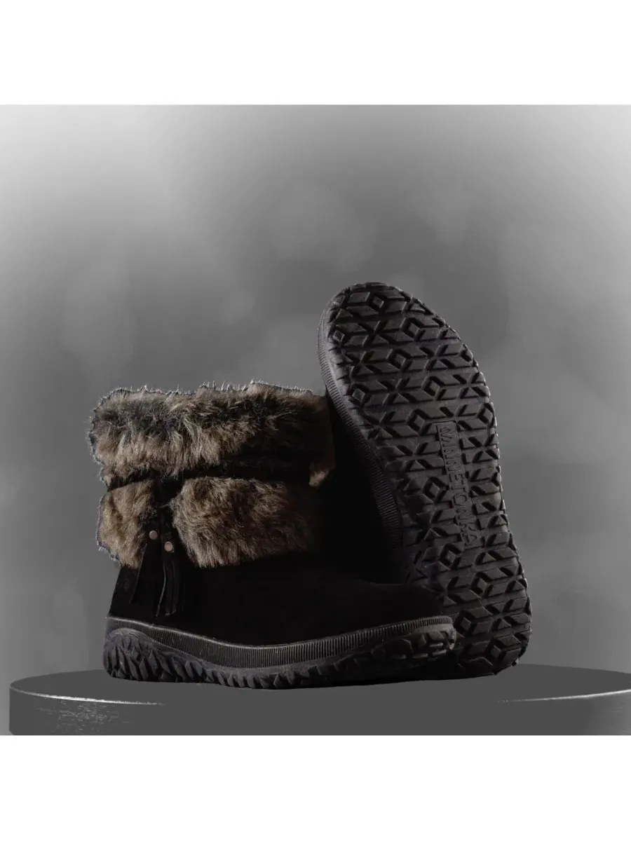 Женские зимние ботинки из замши с мехом, модель Everett 2 Minnetonka — изображение 3 из 7, черный
