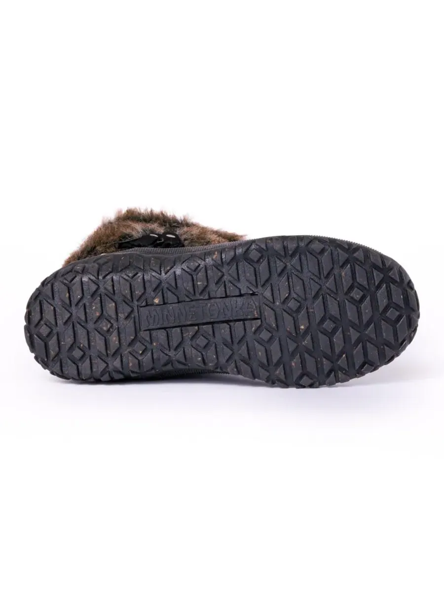 Женские зимние ботинки из замши с мехом, модель Everett 2 Minnetonka — изображение 6 из 7, черный