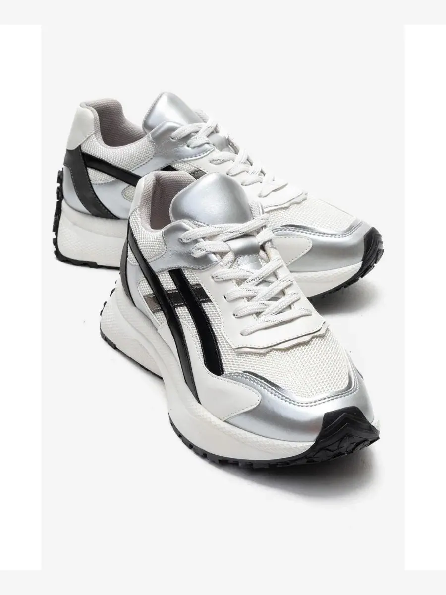 Кроссовки женские с контрастными деталями Calina Prologue Shoes — изображение 4 из 6, серебряный