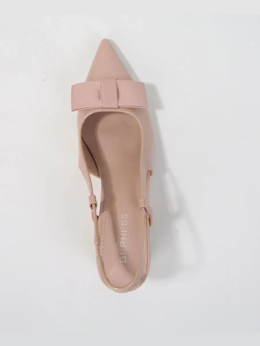 Туфли-лодочки Eloise Bow Accent Slingback Pumps BERNESS — изображение 4 из 6, бежевый