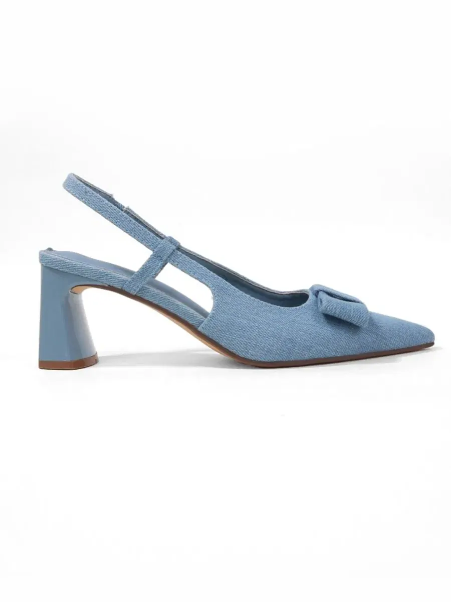 Туфли-лодочки Eloise Bow Accent Slingback Pumps BERNESS — изображение 2 из 6, джинсовый синий