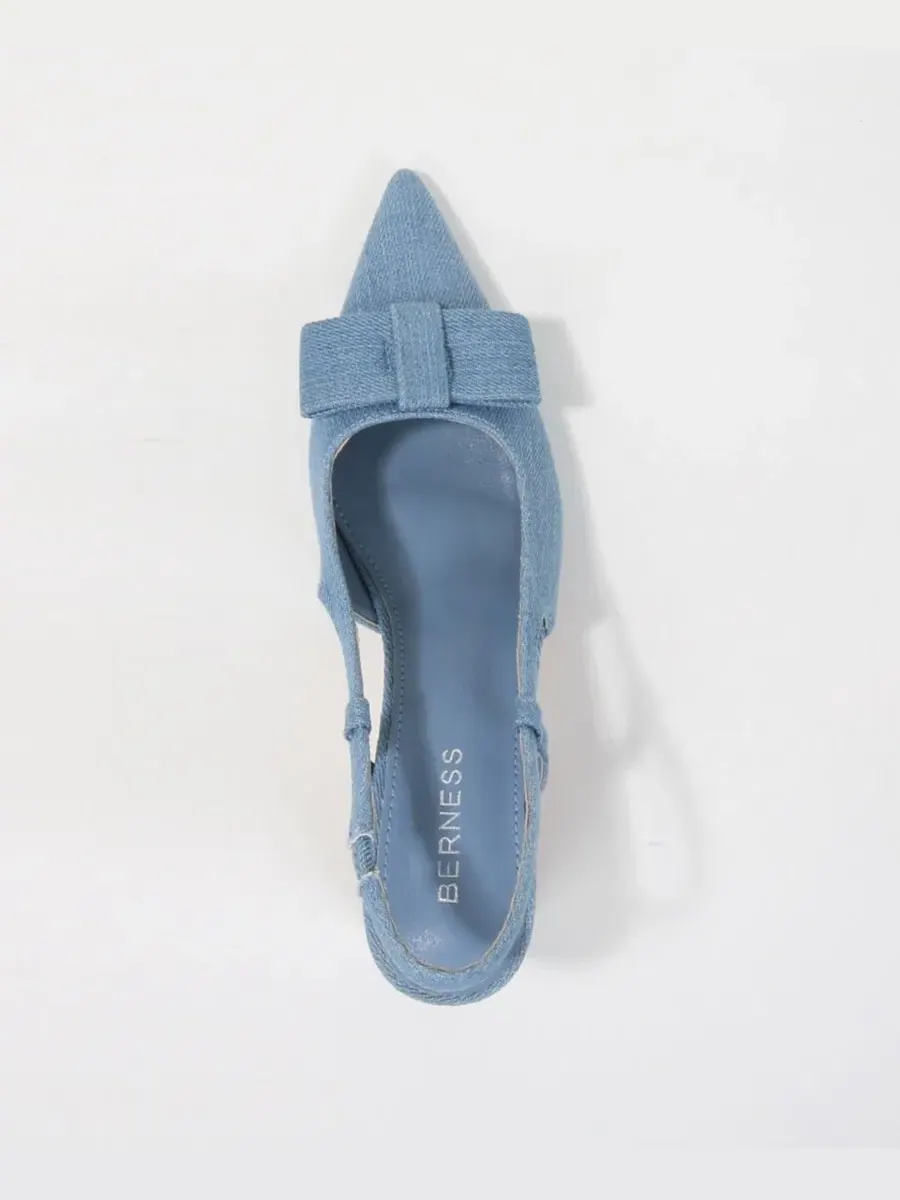 Туфли-лодочки Eloise Bow Accent Slingback Pumps BERNESS — изображение 4 из 6, джинсовый синий