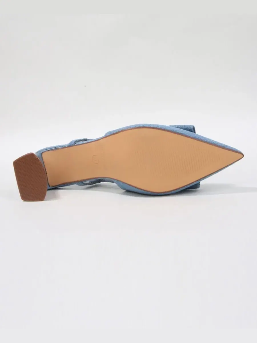 Туфли-лодочки Eloise Bow Accent Slingback Pumps BERNESS — изображение 5 из 6, джинсовый синий