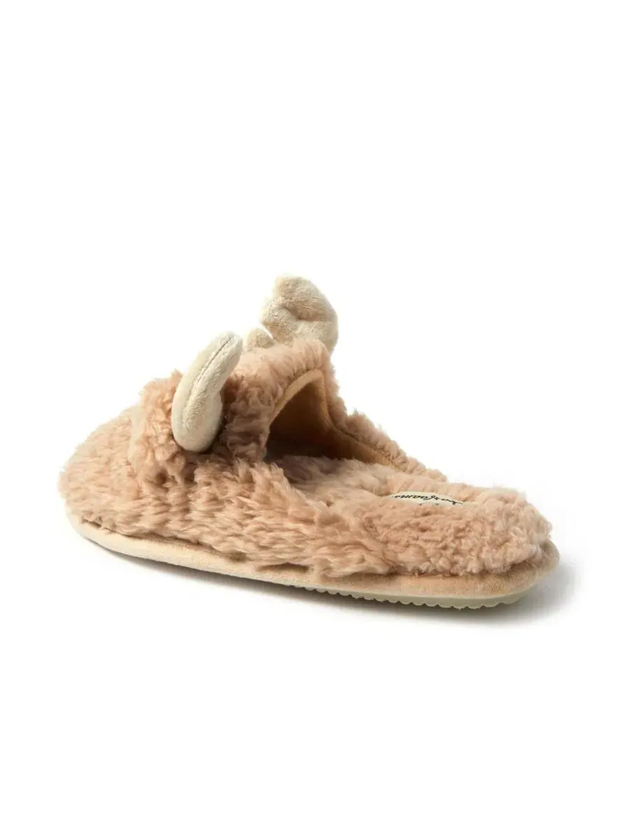 Домашние тапочки Shay Holiday Christmas Reindeer Dearfoams — изображение 4 из 5, бежевый