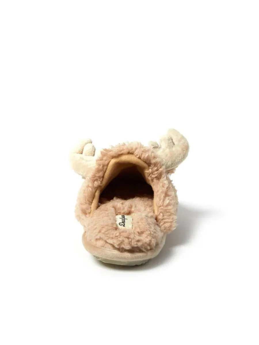 Домашние тапочки Shay Holiday Christmas Reindeer Dearfoams — изображение 5 из 5, бежевый