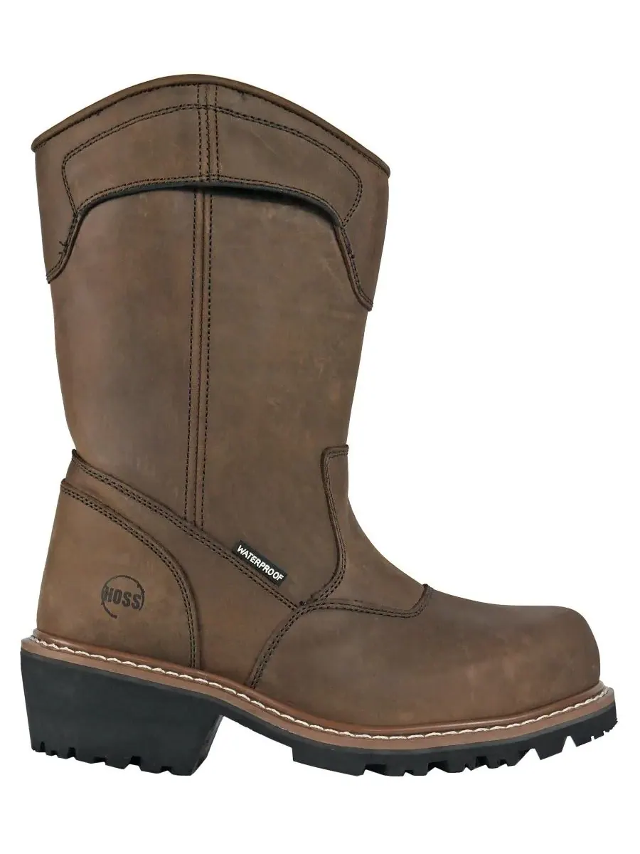 Мужские рабочие ботинки Buford Logger Pull On с композитным носком Hoss Boot Company — изображение 2 из 6, коричневый