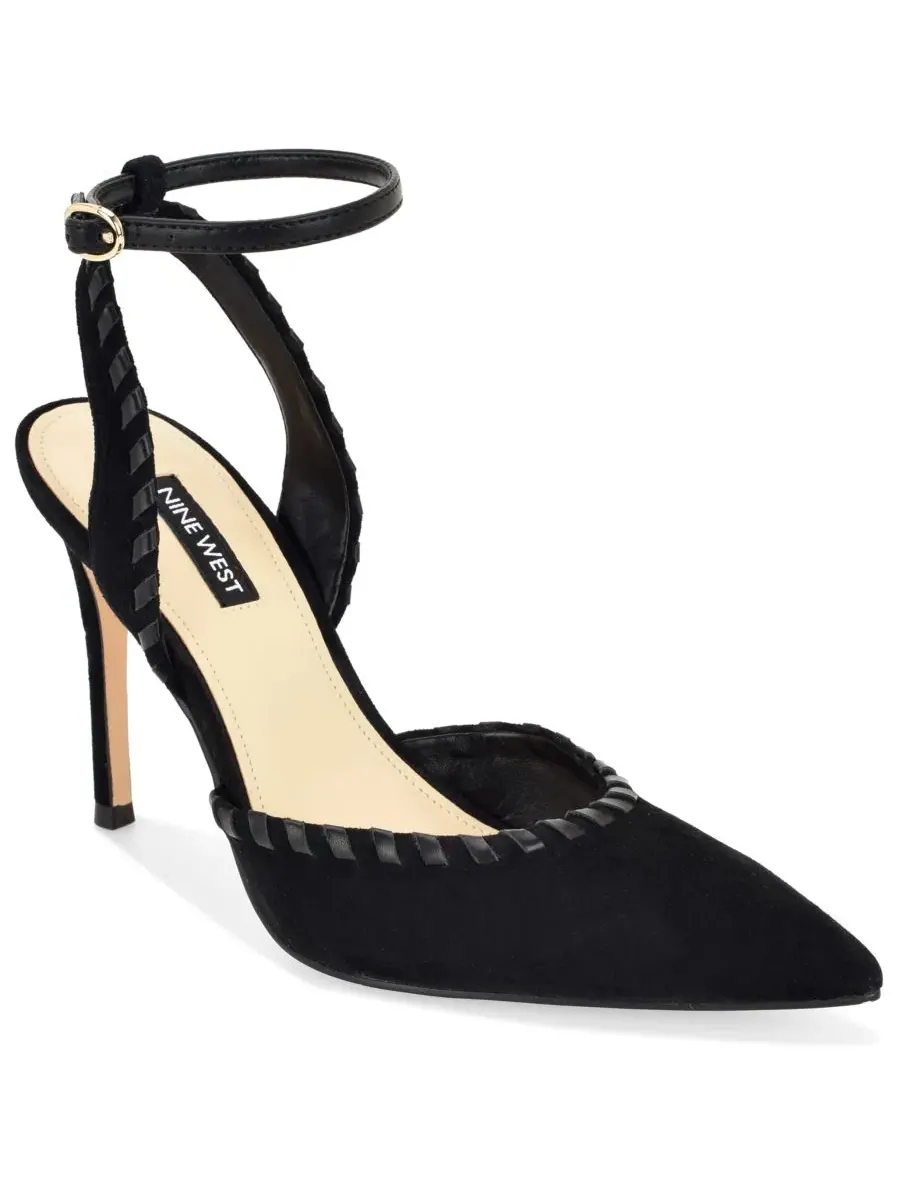 Туфли-лодочки с острым носком и ремешком на щиколотке Kenedy Suede Whipstitch Nine West