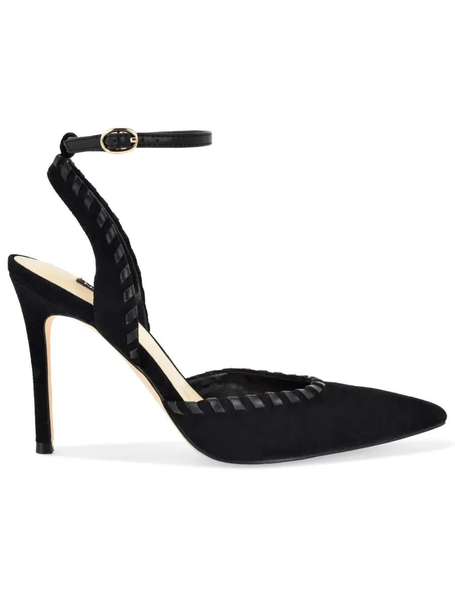 Туфли-лодочки с острым носком и ремешком на щиколотке Kenedy Suede Whipstitch Nine West — изображение 2 из 5, черный