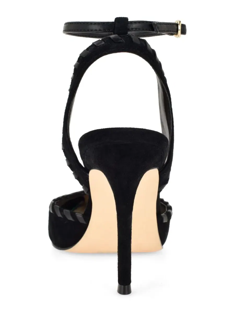 Туфли-лодочки с острым носком и ремешком на щиколотке Kenedy Suede Whipstitch Nine West — изображение 3 из 5, черный