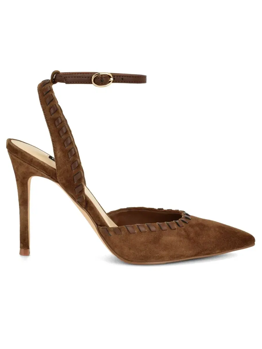 Туфли-лодочки Kenedy Suede Whipstitch Two-Piece Dress Pumps Nine West — изображение 2 из 5, коричневый