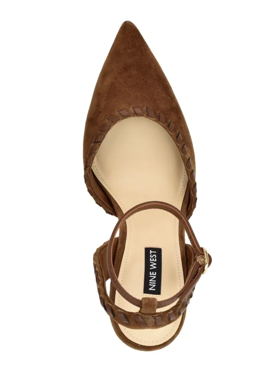 Туфли-лодочки Kenedy Suede Whipstitch Two-Piece Dress Pumps Nine West — изображение 4 из 5, коричневый