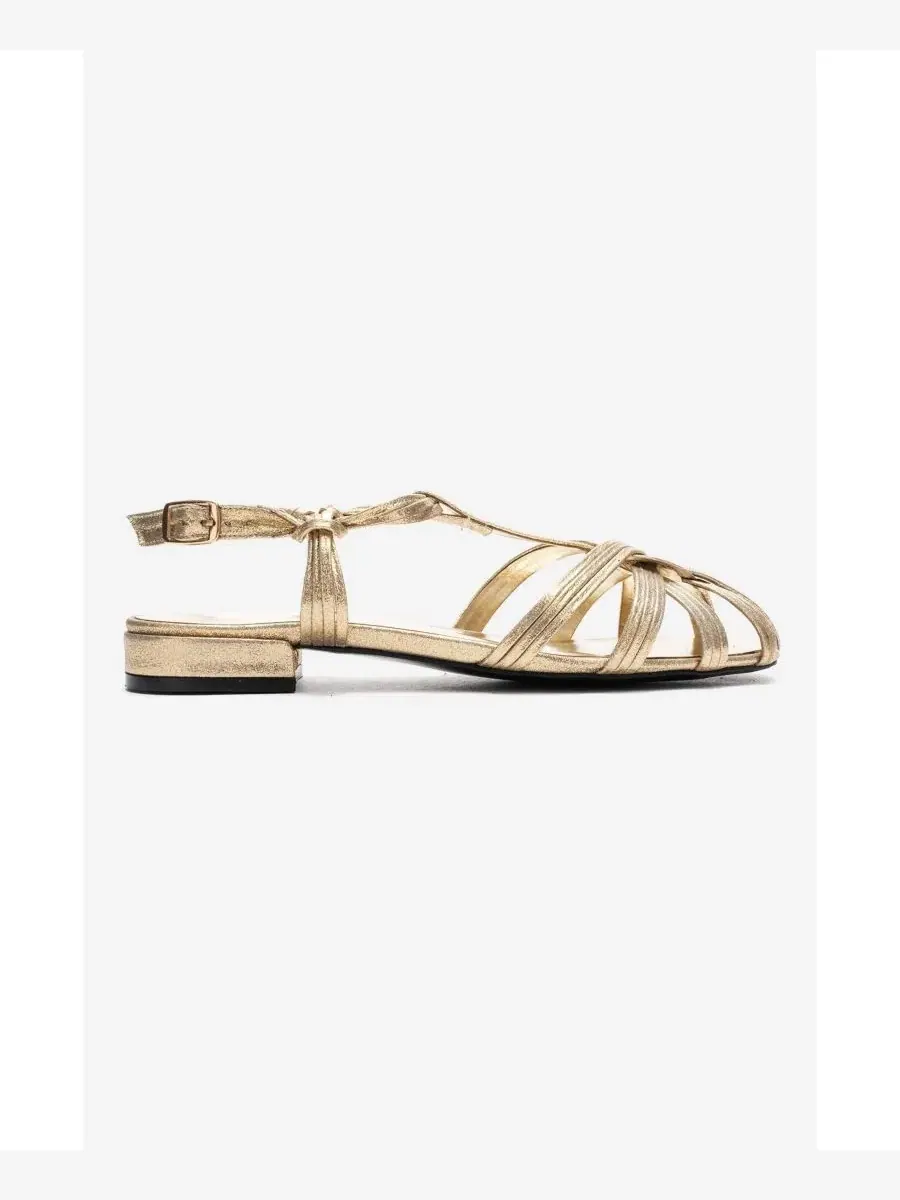 Босоножки на каблуке с мерцающими деталями Rosse Block Heel Sandal Prologue Shoes — изображение 2 из 4, золото
