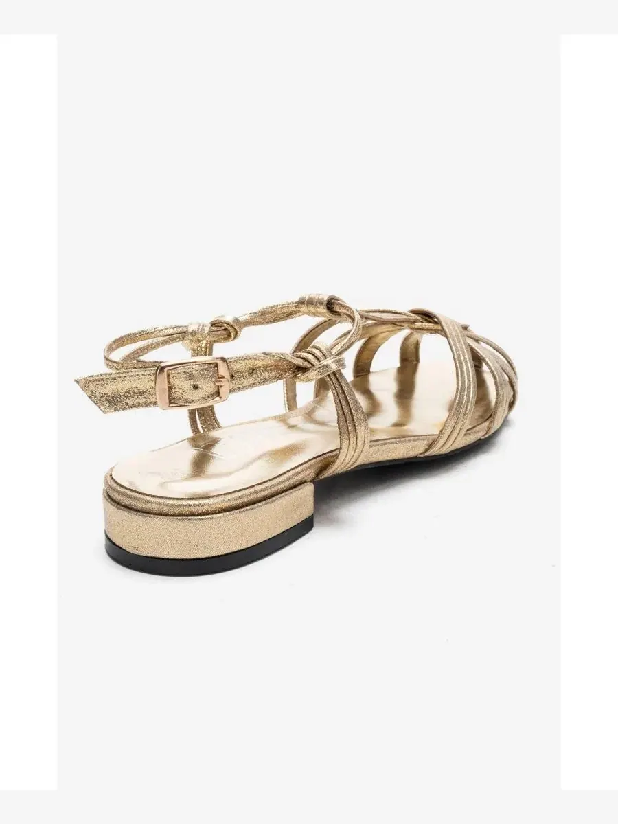 Босоножки на каблуке с мерцающими деталями Rosse Block Heel Sandal Prologue Shoes — изображение 3 из 4, золото