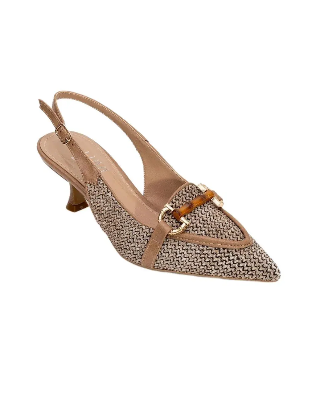 Туфли-лодочки Osca Pointed Toe Buckled Slingback Pump Prologue Shoes — бежевый