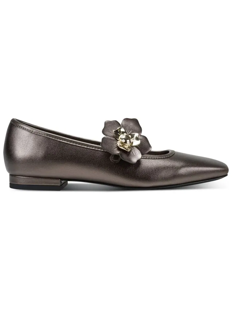 Балетки Sidra Mary Jane Flat KARL LAGERFELD PARIS — изображение 2 из 5, коричневый металлик
