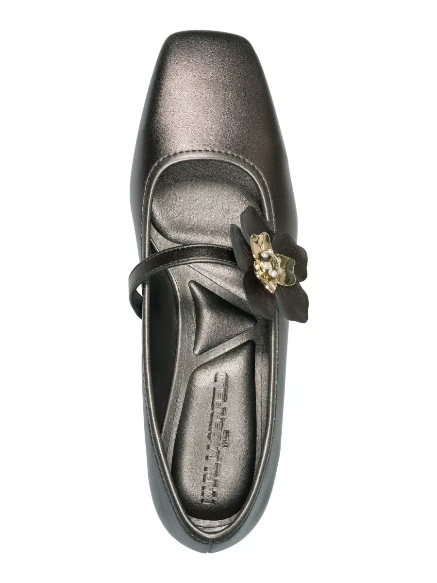 Балетки Sidra Mary Jane Flat KARL LAGERFELD PARIS — изображение 4 из 5, коричневый металлик