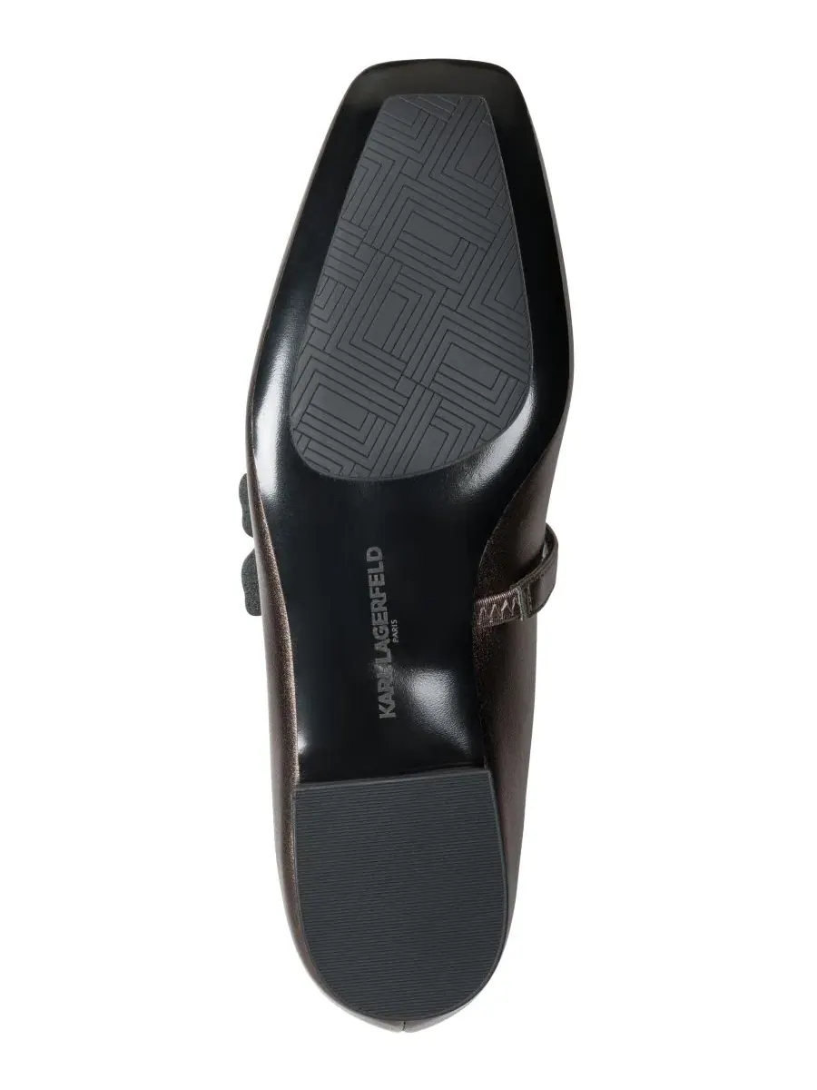 Балетки Sidra Mary Jane Flat KARL LAGERFELD PARIS — изображение 5 из 5, коричневый металлик