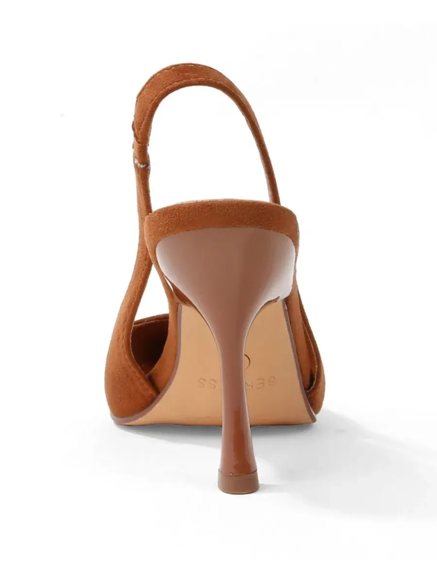 Туфли-лодочки Florrie Croco Toe Cap Faux Suede Slingbacks BERNESS — изображение 3 из 6, верблюжий