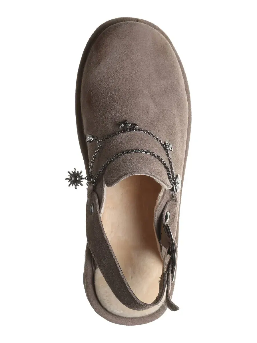 Женские сабо из замши с цепочкой Lexi Round Toe Clogs BEARPAW — изображение 3 из 6, морель