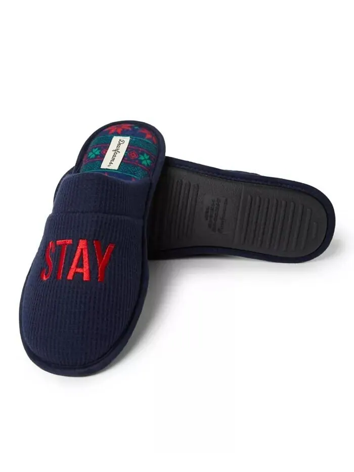 Мужские тапочки Tyler Novelty Holiday Christmas Scuff Dearfoams — изображение 2 из 5, темно-синий