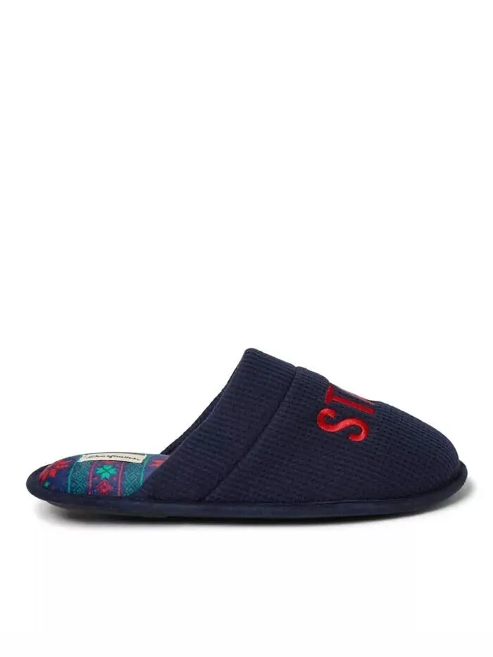 Мужские тапочки Tyler Novelty Holiday Christmas Scuff Dearfoams — изображение 3 из 5, темно-синий