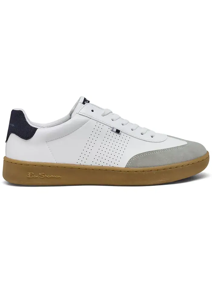 Мужские кеды Glasgow Low Casual от Finish Line Ben Sherman — изображение 2 из 6, белый темно-синий