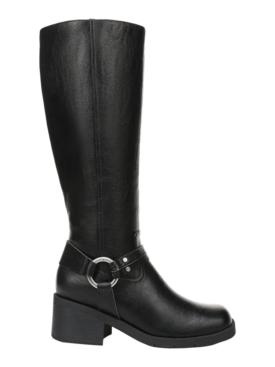 Ботинки высокие для женщин Joplin West Wide-Calf Rugged Tall Boots Dr. Scholl's — изображение 2 из 5, черный