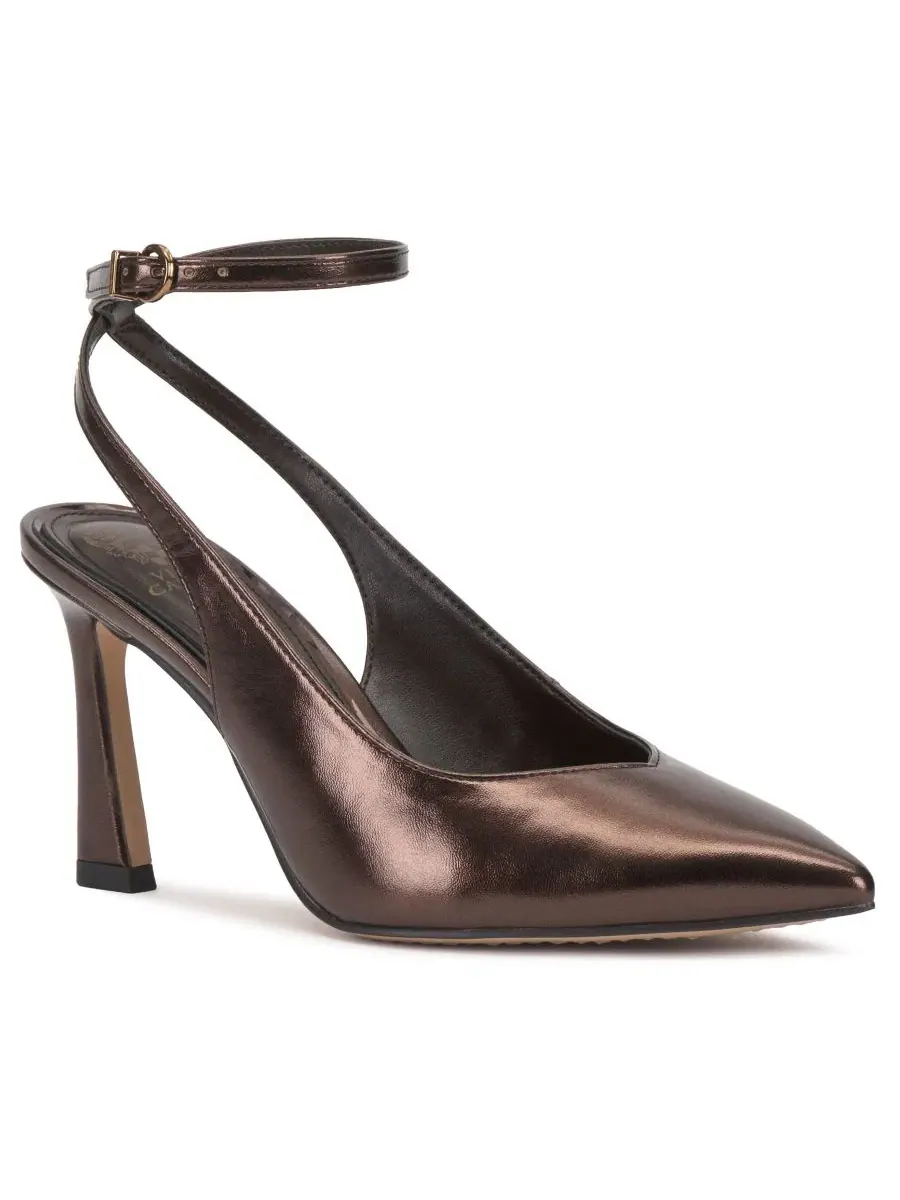 Туфли-лодочки с высокой каблук-флейр Nellah High Flare Heel Dress Vince Camuto, Haute Chocolate