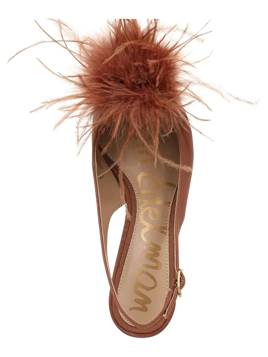 Туфли-лодочки с перьями Finch Feather Sam Edelman — изображение 4 из 5, коричневый
