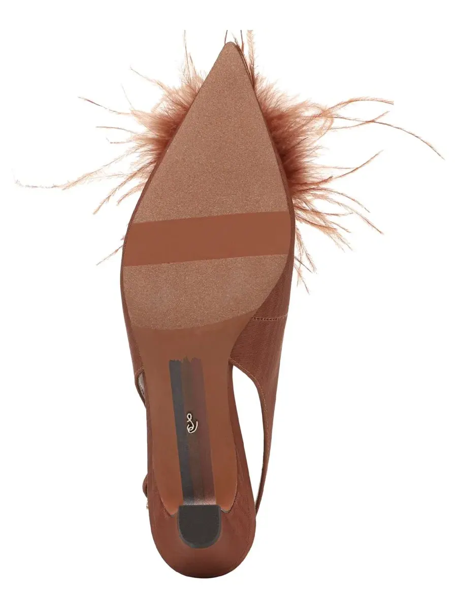 Туфли-лодочки с перьями Finch Feather Sam Edelman — изображение 5 из 5, коричневый