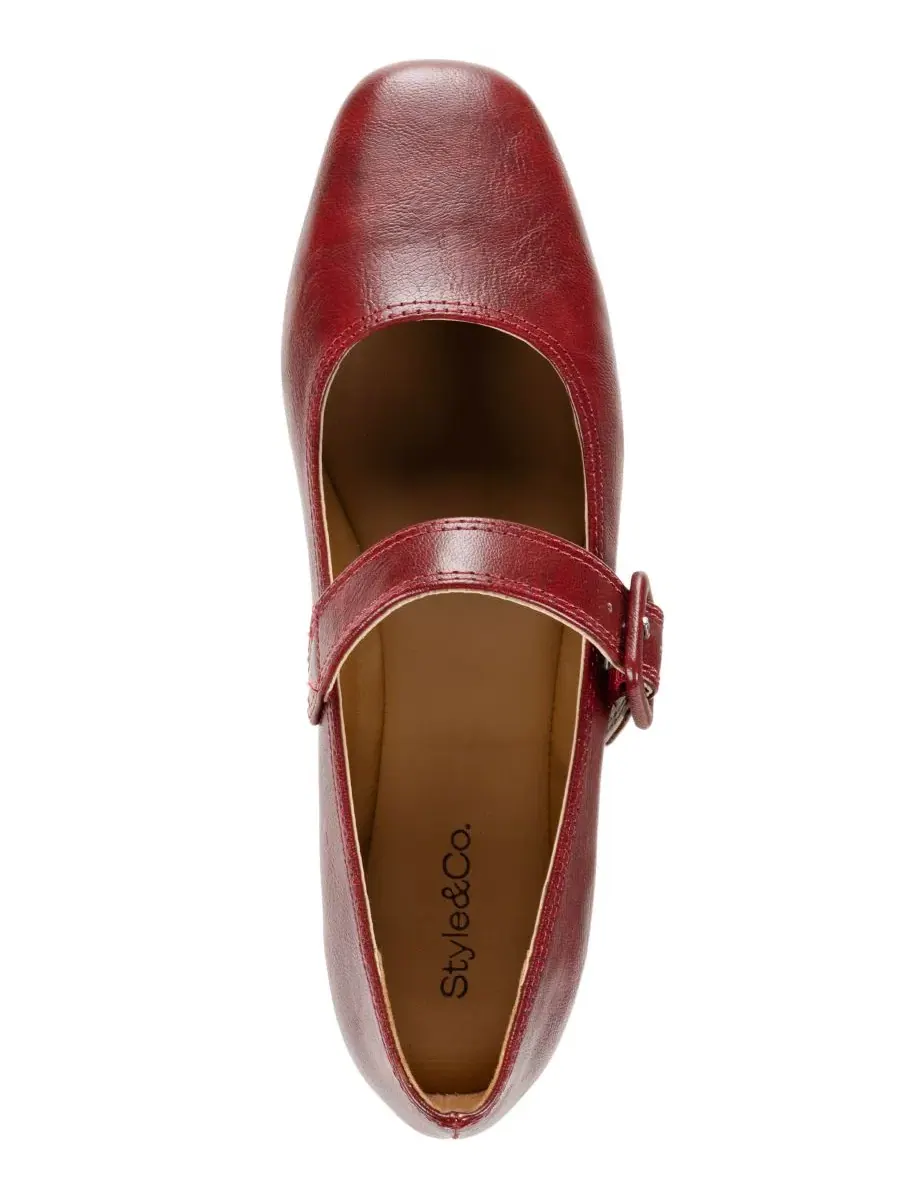 Туфли Мэри Джейн Brieee Square Toe Style & Co — изображение 4 из 5, темный красный