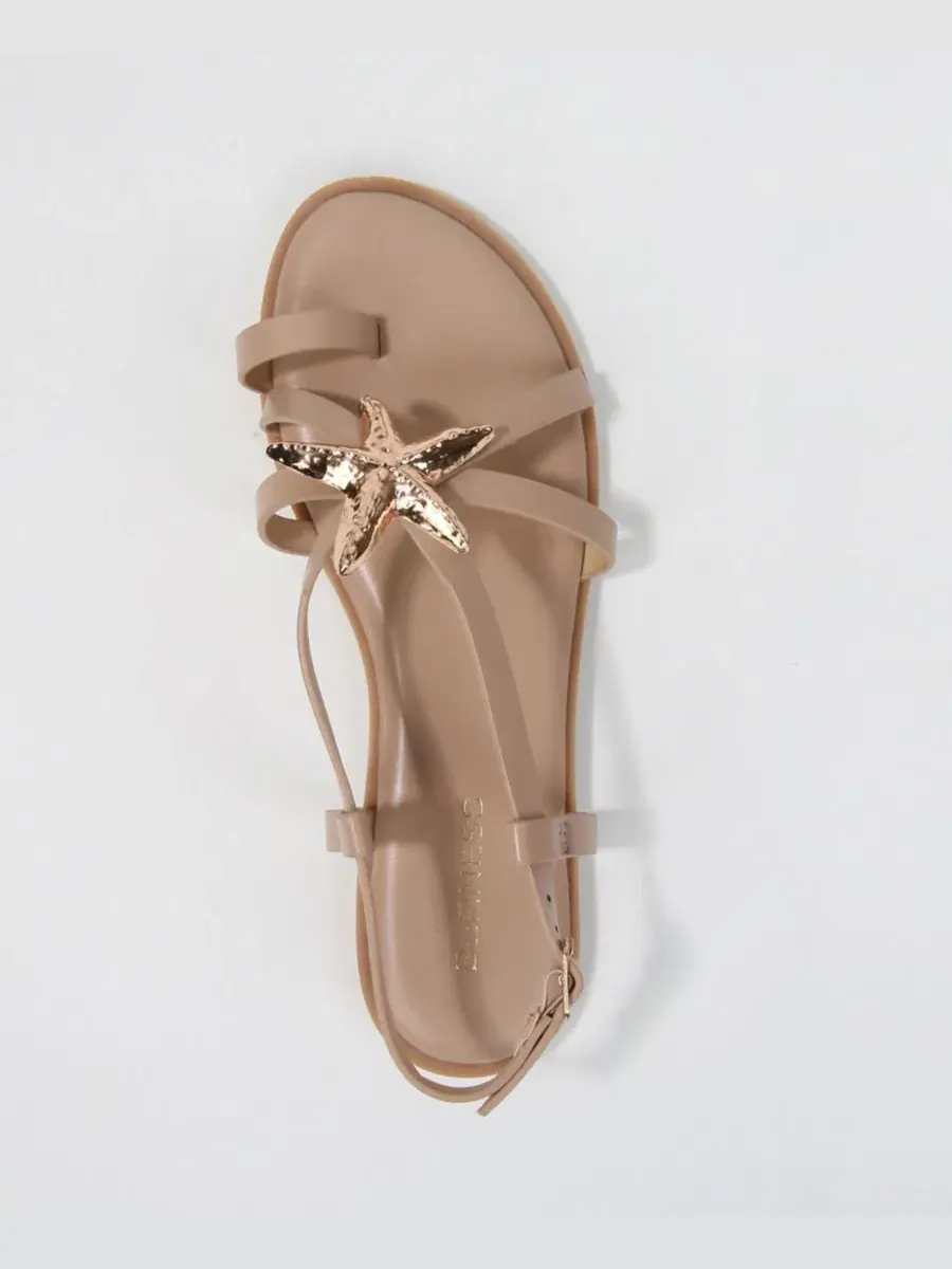 Сандалии Kiana Starfish Accent Flat BERNESS — изображение 4 из 6, бежевый