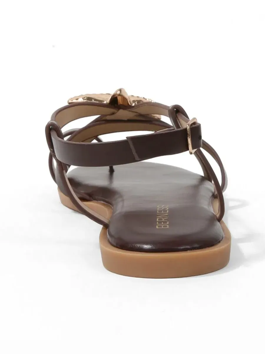 Сандалии с плоской подошвой Kiana Starfish Accent BERNESS — изображение 3 из 6, коричневый