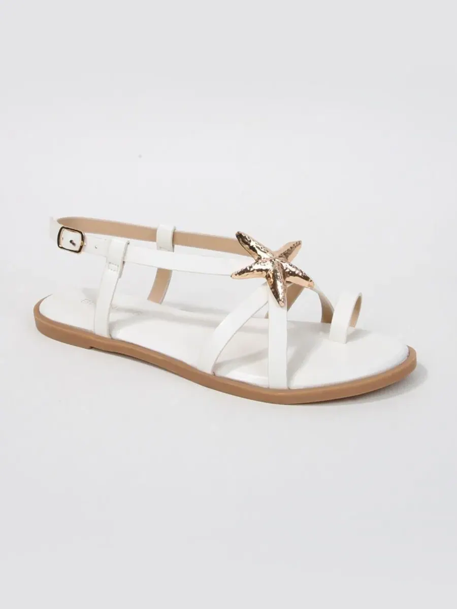 Босоножки с плоской подошвой и акцентом в виде морской звезды Kiana Starfish Accent Flat Sandals