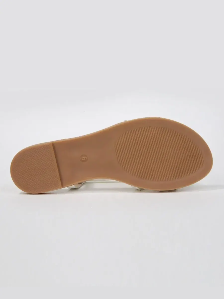 Босоножки с плоской подошвой и акцентом в виде морской звезды Kiana Starfish Accent Flat Sandals — изображение 5 из 7, белый