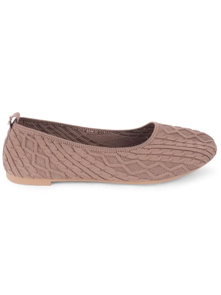 Балетки Tahari Cannes Cable Knit Slip-On — изображение 2 из 6, коричневый